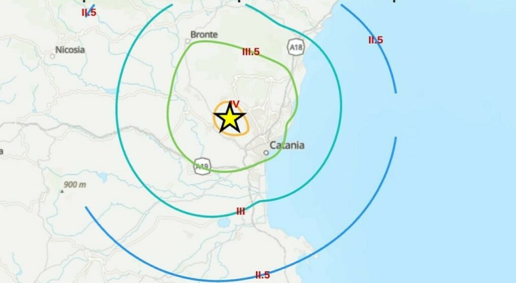 terremoto oggi Catania magnitudo 4.5