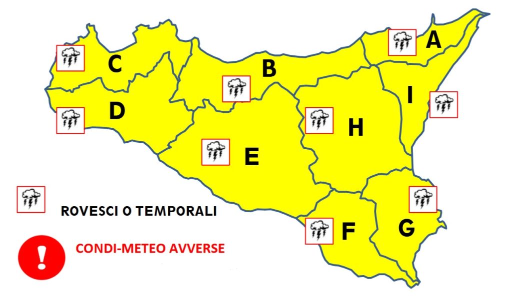meteo Sicilia allerta gialla
